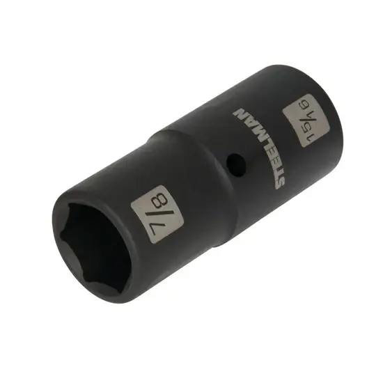Impact‑Rated 1/2‑Inch Drive Double‑Ended 7/8 and 15/16 Impact Flip Socket Durable Chromoly Steel Tool