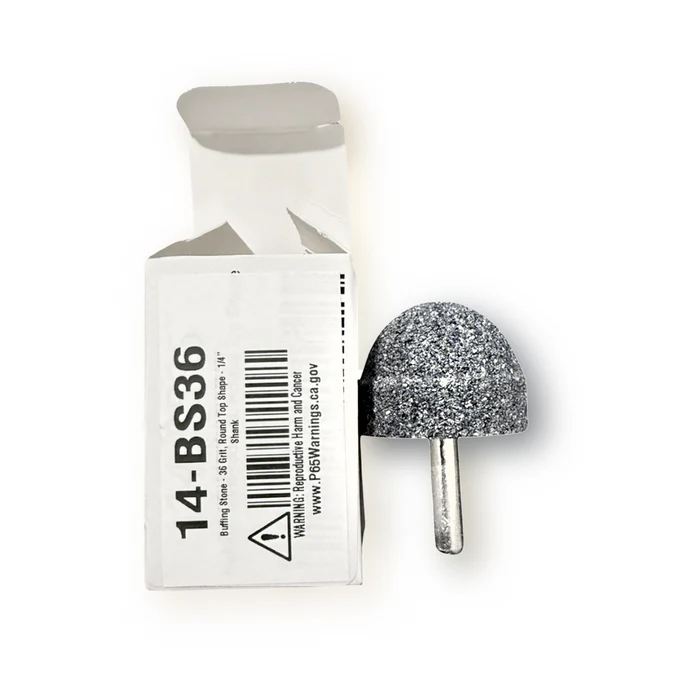 Buffing Stone 36 Grit Round Top Shape with 1/4″ Shank for Tire & Rubber Surface Prep Durable Abrasive Accessory