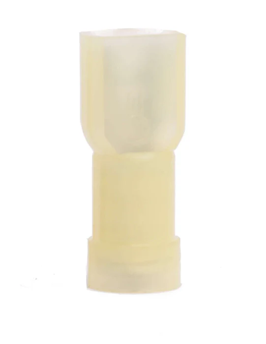 Nylon Insulated Male Quick Disconnect Terminal 12-10 AWG 0.250” Electrical Connector Pack of 100 Heavy Duty Yellow