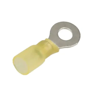 Stud Ring Heat Shrink 12-10 AWG 1/4″ Hole 100 Pack Heat Shrink Electrical Ring Terminal Connector