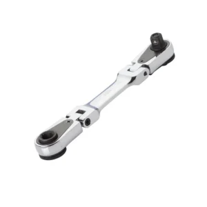1/4" Stick Combination Drive Ratchet Stubby Dual Flex Head 4" Short Ratchet Tool for Tight Spaces and Precision Torque