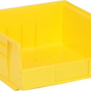 Stack Hang Bins 6-Pack 10.875in x 11in x 5in Yellow – Durable Storage Bins for Garage, Workshop, or Home Organization