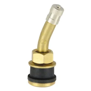 TR500-23 Clamp-In Truck Tire Valve 23° Bend Metal Rim Stem 0.625" Bore Hole Each Heavy Duty
