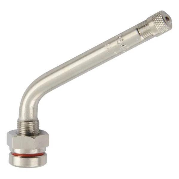 TR545D Clamp-In Truck Tire Valve 60° Bend O-Ring Seal Metal Rim Valve 0.382" Bore Hole – Each