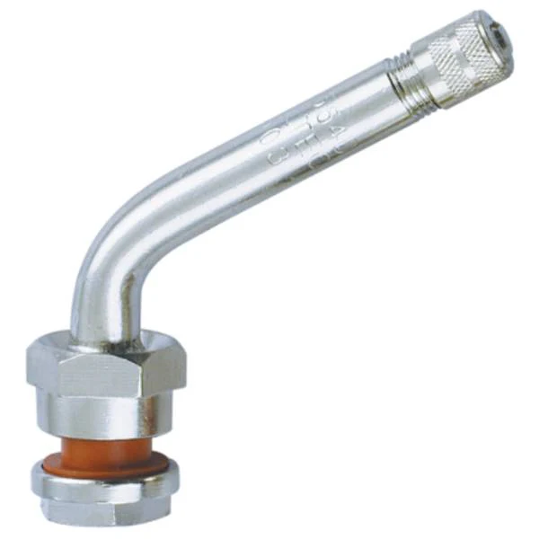 TR554D Clamp-In Truck Tire Valve 60° Bend Metal Rim Valve Grommet Seal 0.382" Hole Bag of 100
