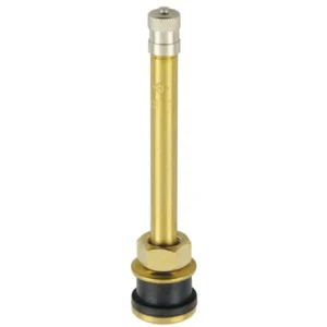 TR571 Clamp-In Truck Tire Valve 3.38" Straight Metal Rim Valve 0.625" Bore Hole 100 Pack Heavy Duty