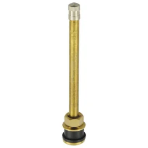 TR573 Clamp-In Truck Tire Valve 4.38" Straight Metal Rim Valve 0.625" Bore Hole Bag of 100