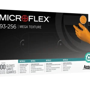 5mil Nitrile Gloves Mega Texture Orange X-Large Disposable Work Gloves Box of 100 for Industrial & Garage Use