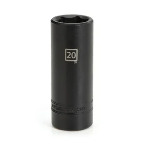 1/2 Inch Drive 6 Point Deep Impact Socket 20mm Heavy Duty Cr-Mo Steel Socket for Impact Wrench Tools