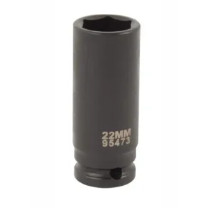 1/2" Drive 6 Point Deep Impact Deep Socket 22mm Heavy Duty Wheel Nut Removal Tool Industrial Grade Steel