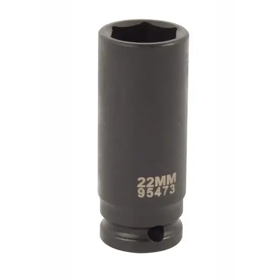 1/2" Drive 6 Point Deep Impact Deep Socket 22mm Heavy Duty Wheel Nut Removal Tool Industrial Grade Steel