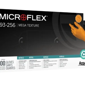 5 Mil Nitrile Gloves Mega Texture Orange Medium Disposable Powder-Free Protective Work Gloves 100 Box
