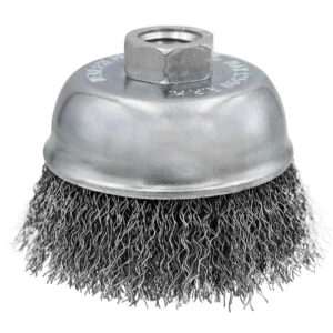 Crimped Wire Wheel Brush 3 Inch 5/8-11 Arbor 0.014 Steel Wire Rust Paint Removal Cleaning Tool