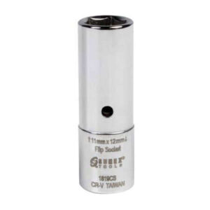 1/4 Inch Drive 11mm x 12mm Flip Socket TPMS Compatible Non Impact Rated Dual Size Socket