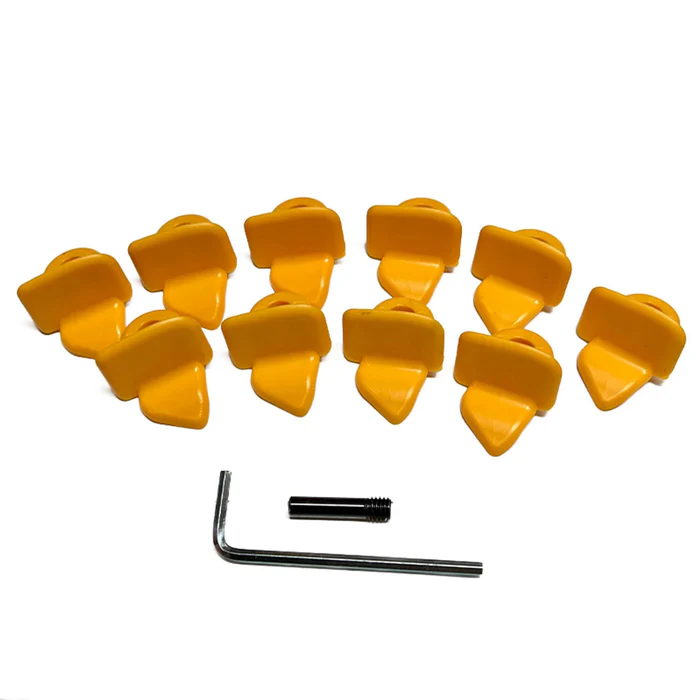 Yellow Nylon Tire Changer Inserts with Screws and Hex Key 10 Pack for Corghi Coats Hunter Tire Changers