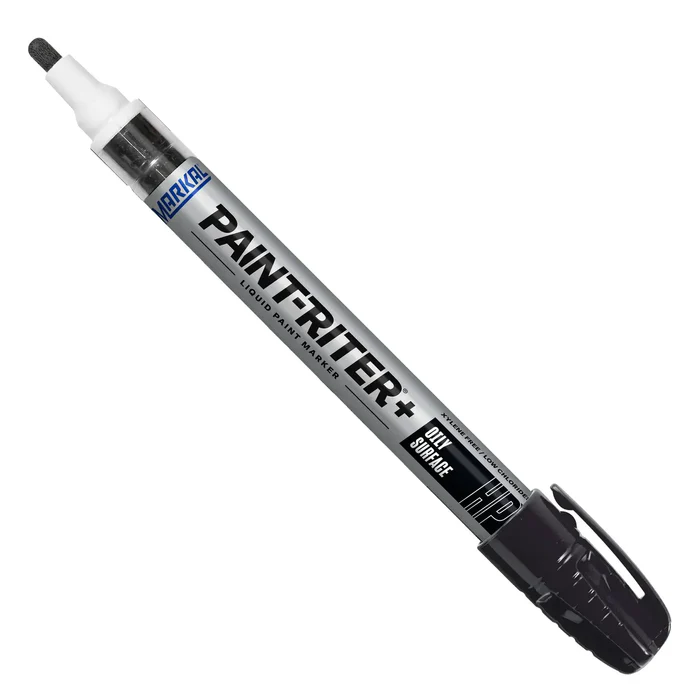 Black Markal Paint-Riter Oily Surface Paint Marker Box of 12 Permanent Industrial Marking Pens Made in USA