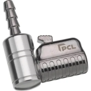 PCL Angled Clip On Air Chuck 1/4 Inch Hose Barb 90 Degree Tire Valve Connector 200 PSI