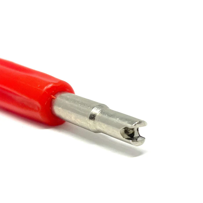 2-Way Valve Core Tool Red Dual End Tire Valve Stem Repair Remover Installer Heavy Duty Steel Shaft