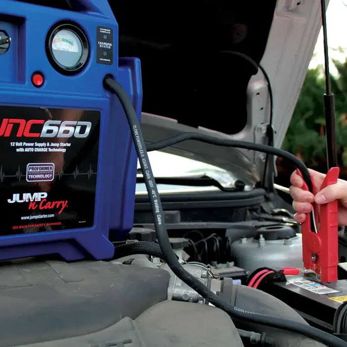 12V Jump Starter 1700 Peak Amps Portable Battery Booster with Built In Charger Heavy Duty Power Pack