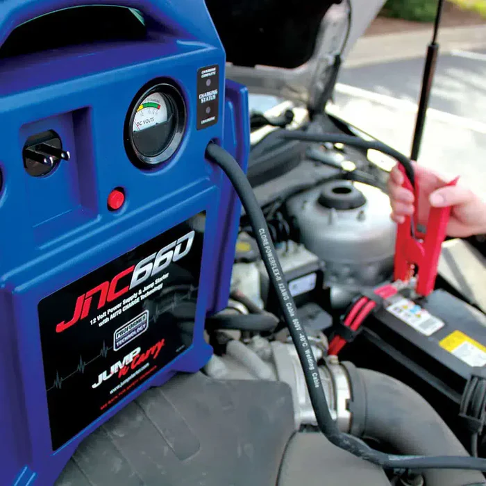 12V Jump Starter 1700 Peak Amps Portable Battery Booster with Built In Charger Heavy Duty Power Pack