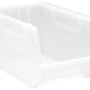 Stack + Hang Storage Bin 18x11x10 Heavy Duty Inventory Organizer Parts Storage Container Clear 4pack