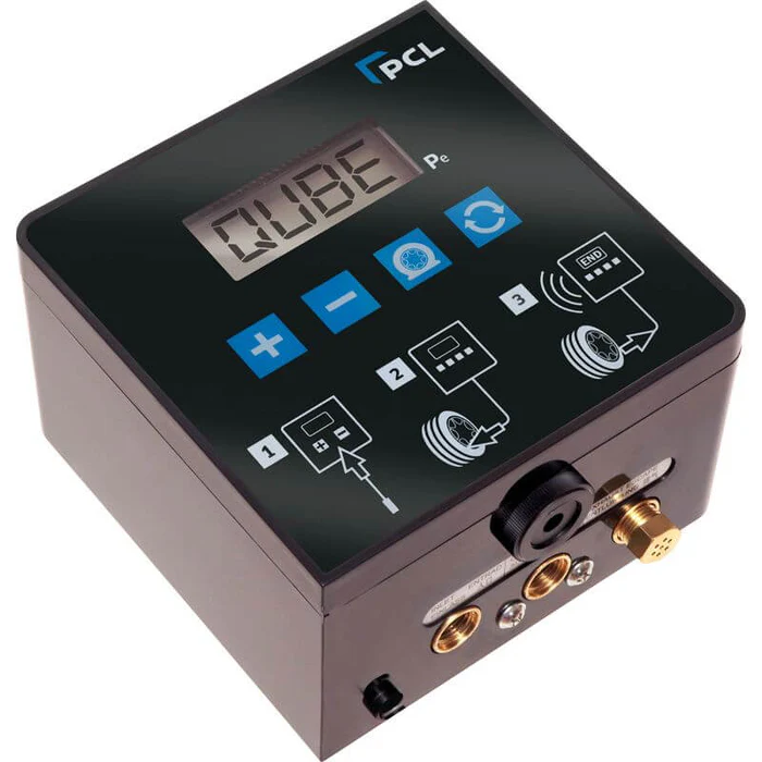 PCL ACCURA QUBE Automatic Tire Inflator 110V 4 x 25 Ft Hoses Single Lock On Chuck Digital Inflator
