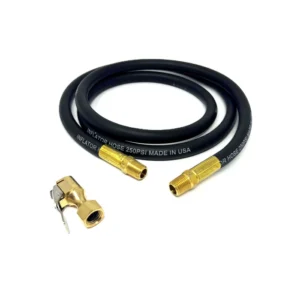 60 Inch Tire Inflator Hose Assembly with 203 Euro Chuck 1/4 Inch Male NPT Ends Made in USA