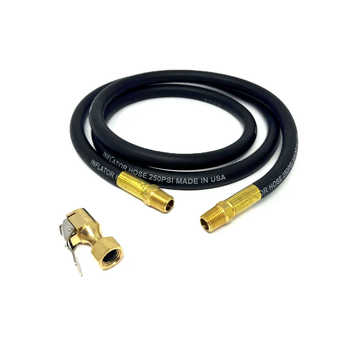 60 Inch Tire Inflator Hose Assembly with 203 Euro Chuck 1/4 Inch Male NPT Ends Made in USA