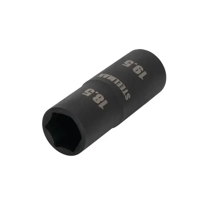 1/2 Inch Drive 18.5mm x 19.5mm Deep Flip Impact Socket 6 Point Dual End Lug Nut Socket