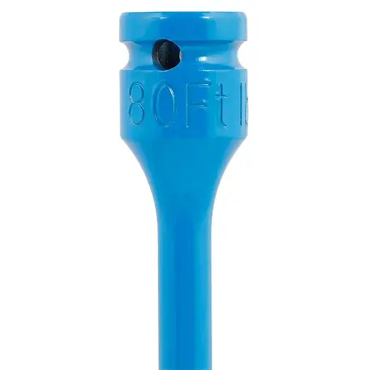 Torque Limiting Extension Bar 1/2 Inch Drive 80 ft lb Blue Impact Socket Extension for Wheel Lug Nut Installation