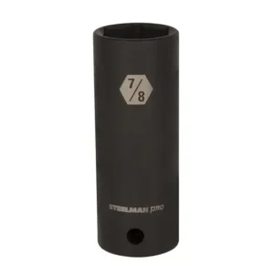 1/2 Inch Drive 7/8 Inch Deep Well Thin Wall 6 Point Socket Heat Treated Chromoly Steel