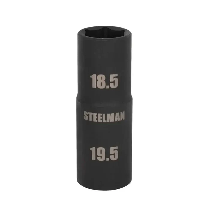 1/2 Inch Drive 18.5mm x 19.5mm Deep Flip Impact Socket 6 Point Dual End Lug Nut Socket