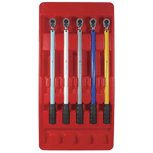 AFF 5 Piece Preset Torque Wrench Set 1/2 Inch Drive Chrome Vanadium Automotive Tire Service Tool Kit