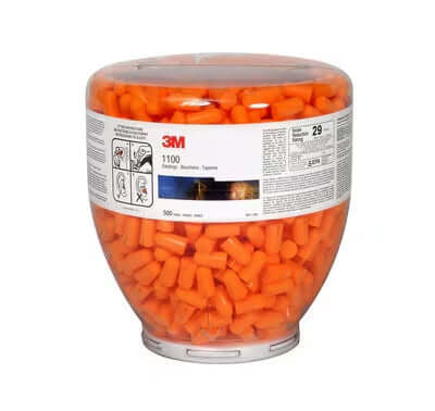 3M One Touch 1100 Foam Earplugs Refill Bottle 500 Pair Soft Disposable Hearing Protection Noise Reduction