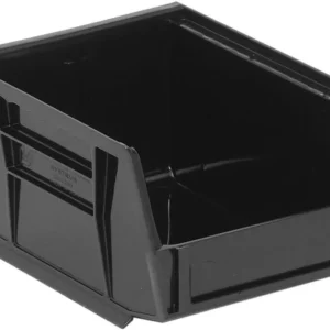 Stack Hang Storage Bin 5.375 x 4.125 x 3 Inch Black Heavy Duty Organizer Bin 10 lb Capacity Each
