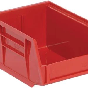Stack Hang Storage Bin 5.375 x 4.125 x 3 Inch Red Heavy Duty Organizer Bin 10 lb Capacity Each