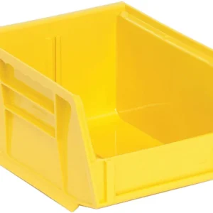 Stack Hang Storage Bin 5.375 x 4.125 x 3 Inch Yellow Heavy Duty Organizer Bin 10 lb Capacity Each