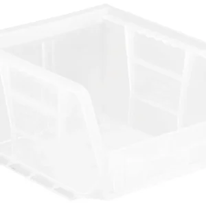 Stack Hang Storage Bins 5.375 x 4.125 x 3 Inch Clear Heavy Duty Organizer Bin 24 Pack 10 lb Capacity