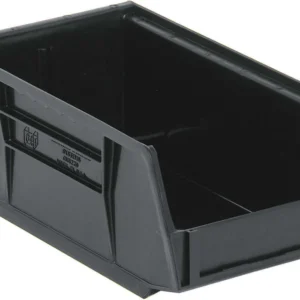 Stack Hang Storage Bins 7.375 x 4.125 x 3 Inch Black Heavy Duty Organizer Bin 24 Pack 10 lb Capacity