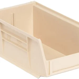Stack Hang Storage Bins 7.375 x 4.125 x 3 Inch Ivory Heavy Duty Organizer Bin 24 Pack 10 lb Capacity