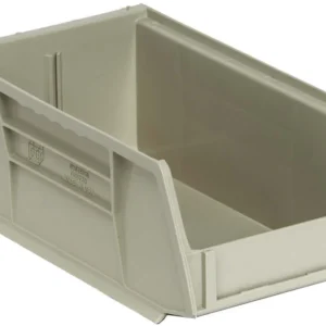 Stack Hang Storage Bin 7.375 x 4.125 x 3 Inch Stone Heavy Duty Organizer Bin 10 lb Capacity Each