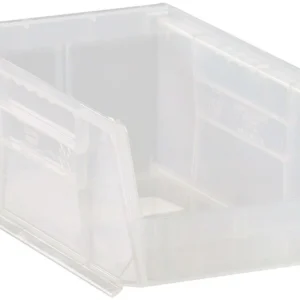 Stack Hang Storage Bins 7.375 x 4.125 x 3 Inch Clear Heavy Duty Organizer Bin 24 Pack 10 lb Capacity