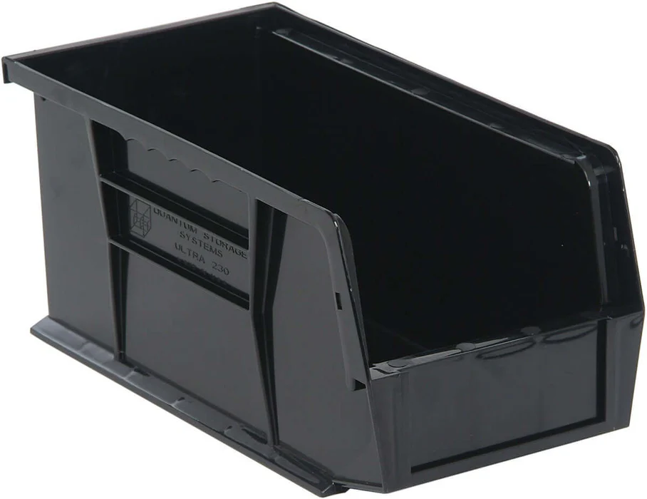 Stack Hang Storage Bin 10.875 x 5.5 x 5 Inch Black Heavy Duty Organizer Bin 30 lb Capacity Each