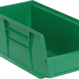 Stack Hang Storage Bins 10.875 x 5.5 x 5 Inch Green Heavy Duty Organizer Bin 12 Pack 30 lb Capacity