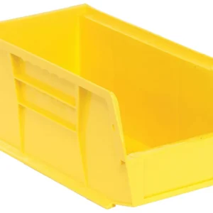 Stack Hang Storage Bins 10.875 x 5.5 x 5 Inch Yellow Heavy Duty Organizer Bin 12 Pack 30 lb Capacity