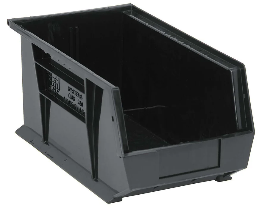 Stack Hang Storage Bin 14.75 x 8.25 x 7 Inch Black Heavy Duty Organizer Bin 60 lb Capacity Each