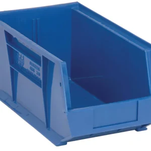 Stack Hang Storage Bin 14.75 x 8.25 x 7 Inch Blue Heavy Duty Organizer Bin 60 lb Capacity Each