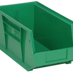 Stack Hang Storage Bin 14.75 x 8.25 x 7 Inch Green Heavy Duty Organizer Bin 60 lb Capacity Each