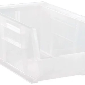 Stack Hang Storage Bin 14.75 x 8.25 x 7 Inch Clear Heavy Duty Organizer Bin 60 lb Capacity Each