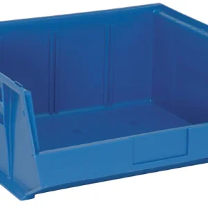 Stack Hang Storage Bins 14.75 x 16.5 x 7 Inch Blue Heavy Duty Organizer Bin 75 lb Capacity Case of 6